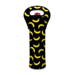 Black And Yellow Banana Pattern Print Single Neoprene Wine Tote