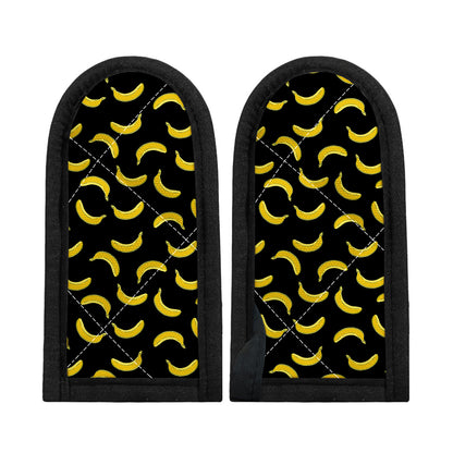 Black And Yellow Banana Pattern Print Skillet Handle Cover