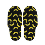 Black And Yellow Banana Pattern Print Slippers
