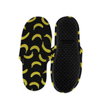 Black And Yellow Banana Pattern Print Slippers