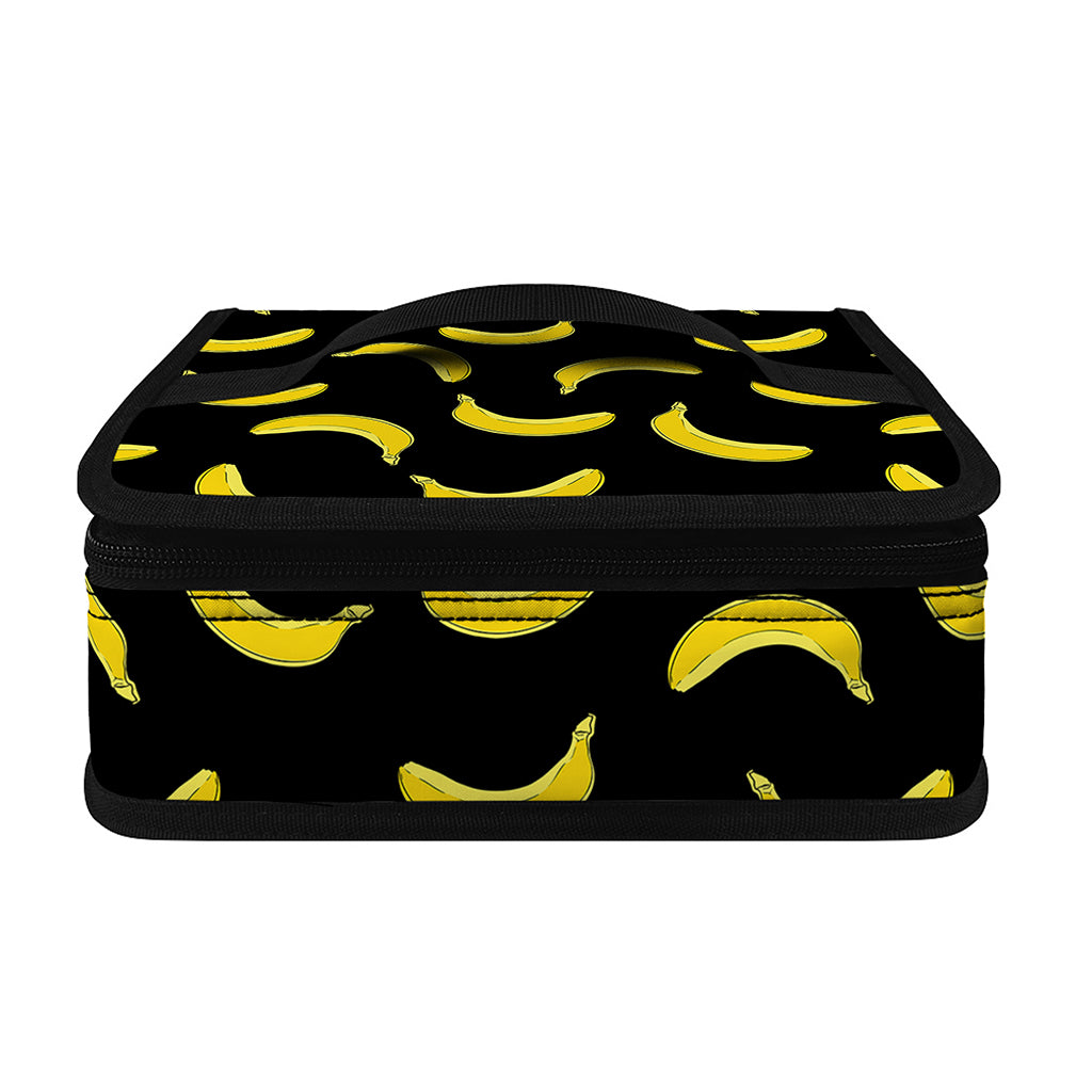 Black And Yellow Banana Pattern Print Small Lunch Bag