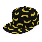 Black And Yellow Banana Pattern Print Snapback Cap