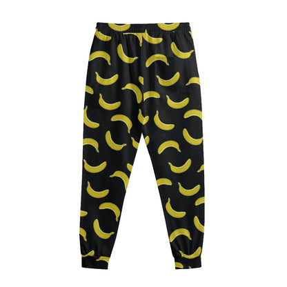 Black And Yellow Banana Pattern Print Sweatpants