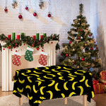 Black And Yellow Banana Pattern Print Tablecloth