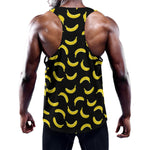 Black And Yellow Banana Pattern Print Training Tank Top