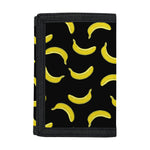 Black And Yellow Banana Pattern Print Trifold Wallet
