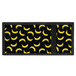 Black And Yellow Banana Pattern Print Trifold Wallet
