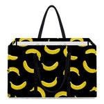 Black And Yellow Banana Pattern Print Utility Tote Bag