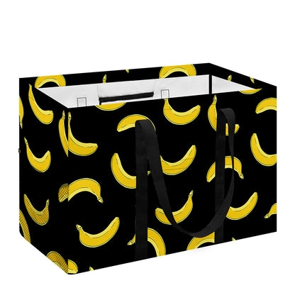 Black And Yellow Banana Pattern Print Utility Tote Bag