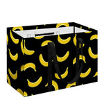 Black And Yellow Banana Pattern Print Utility Tote Bag