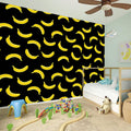Black And Yellow Banana Pattern Print Wall Sticker