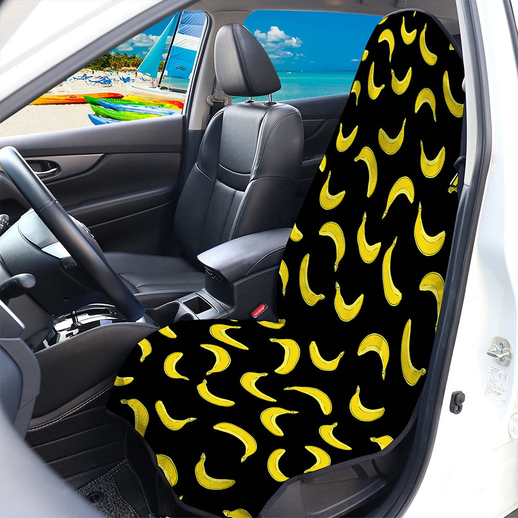 Black And Yellow Banana Pattern Print Waterproof Car Seat Cover