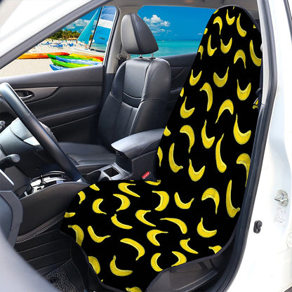 Black And Yellow Banana Pattern Print Waterproof Car Seat Cover