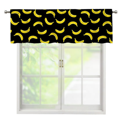 Black And Yellow Banana Pattern Print Window Valance
