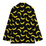 Black And Yellow Banana Pattern Print Women's Blazer