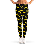 Black And Yellow Banana Pattern Print Women's Leggings