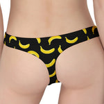 Black And Yellow Banana Pattern Print Women's Thong