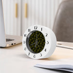 Black And Yellow Daffodil Pattern Print Alarm Clock