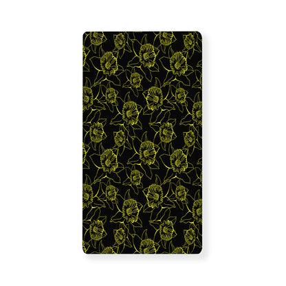 Black And Yellow Daffodil Pattern Print Baby Crib Sheet