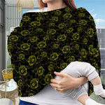 Black And Yellow Daffodil Pattern Print Baby Seat Cover