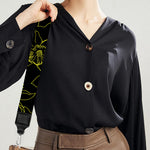 Black And Yellow Daffodil Pattern Print Bag Strap
