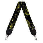 Black And Yellow Daffodil Pattern Print Bag Strap