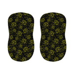 Black And Yellow Daffodil Pattern Print Bar Stool Covers