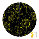 Black And Yellow Daffodil Pattern Print Basketball