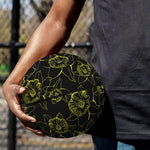 Black And Yellow Daffodil Pattern Print Basketball