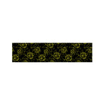 Black And Yellow Daffodil Pattern Print Bed Runner
