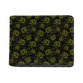Black And Yellow Daffodil Pattern Print Bifold Wallet