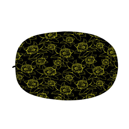 Black And Yellow Daffodil Pattern Print Car Side Mirror Covers