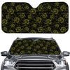 Black And Yellow Daffodil Pattern Print Car Windshield Sun Shade