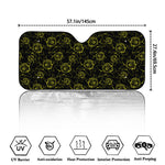 Black And Yellow Daffodil Pattern Print Car Windshield Sun Shade