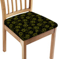 Black And Yellow Daffodil Pattern Print Chair Cushion Cover