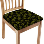 Black And Yellow Daffodil Pattern Print Chair Cushion Cover