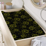Black And Yellow Daffodil Pattern Print Changing Pad Cover