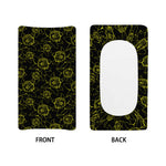 Black And Yellow Daffodil Pattern Print Changing Pad Cover