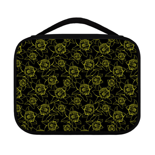 Black And Yellow Daffodil Pattern Print Classic Bible Case