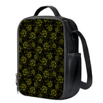 Black And Yellow Daffodil Pattern Print Crossbody Lunch Bag