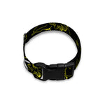 Black And Yellow Daffodil Pattern Print Dog Collar