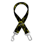 Black And Yellow Daffodil Pattern Print Dog Seat Belt