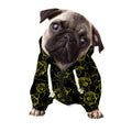 Black And Yellow Daffodil Pattern Print Dog Zip Up Hoodie