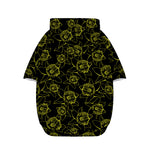 Black And Yellow Daffodil Pattern Print Dog Zip Up Hoodie