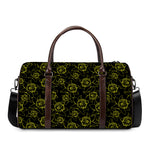 Black And Yellow Daffodil Pattern Print Duffle Bag