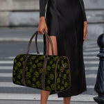 Black And Yellow Daffodil Pattern Print Duffle Bag