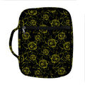 Black And Yellow Daffodil Pattern Print Front Pocket Bible Bag