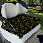 Black And Yellow Daffodil Pattern Print Golf Cart Seat Cover