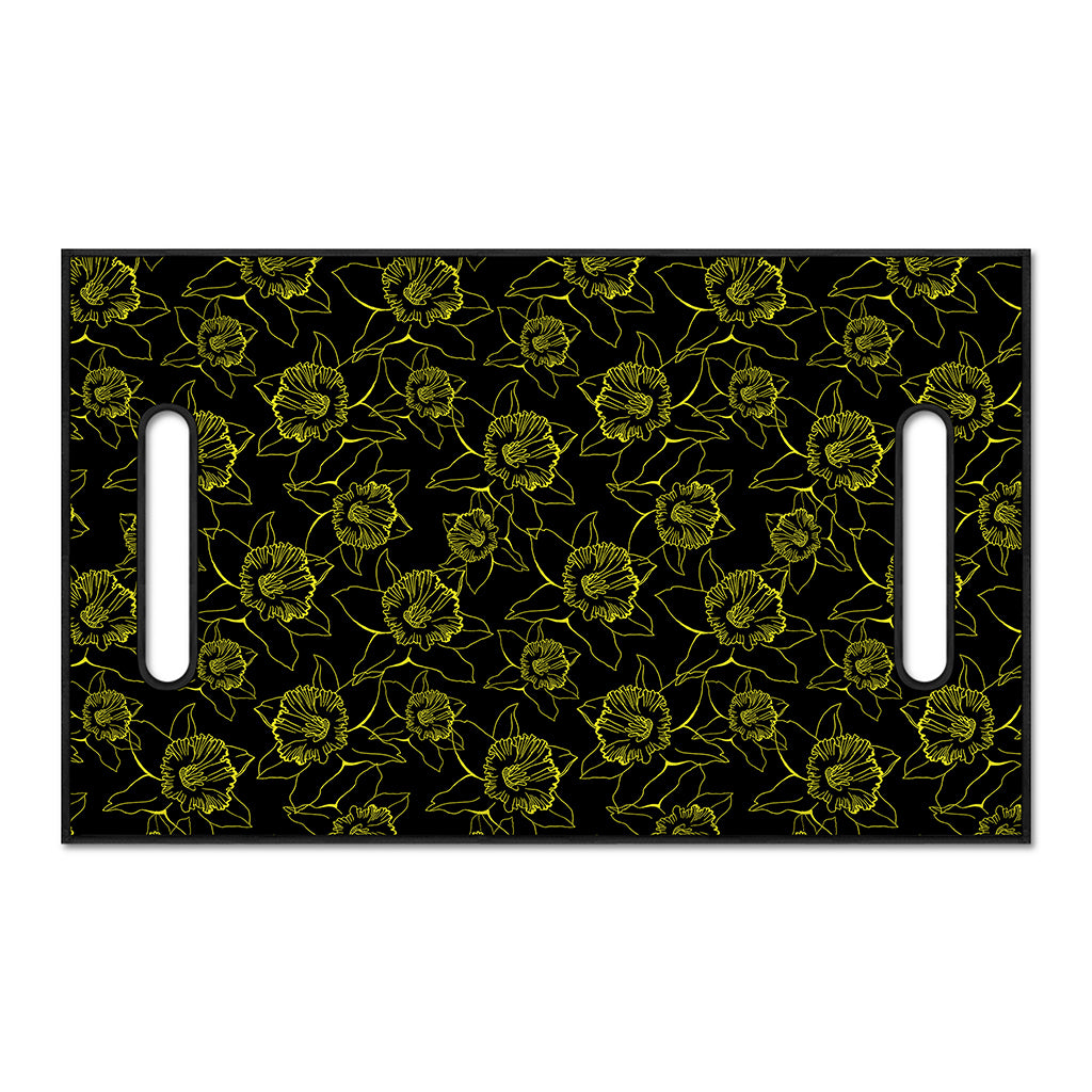 Black And Yellow Daffodil Pattern Print Golf Cart Seat Cover
