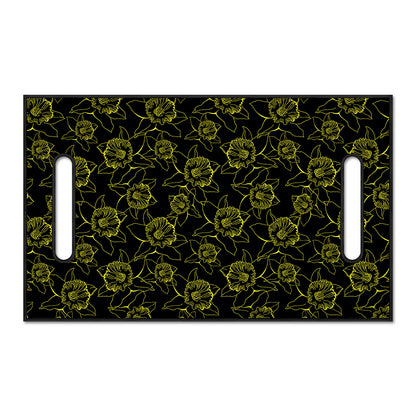 Black And Yellow Daffodil Pattern Print Golf Cart Seat Cover